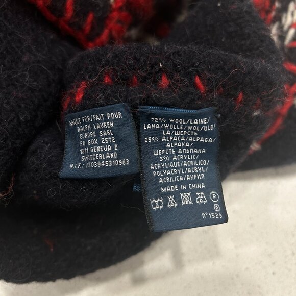 Vintage Ralph Lauren Wool Alpaca Cable Knit Heritage Sweater Sz L Nordic Cozy - Picture 5 of 7